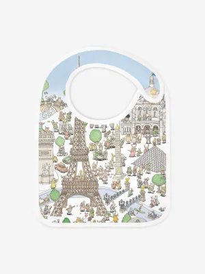 Atelier Choux Baby Satin Paris Bib in Blue