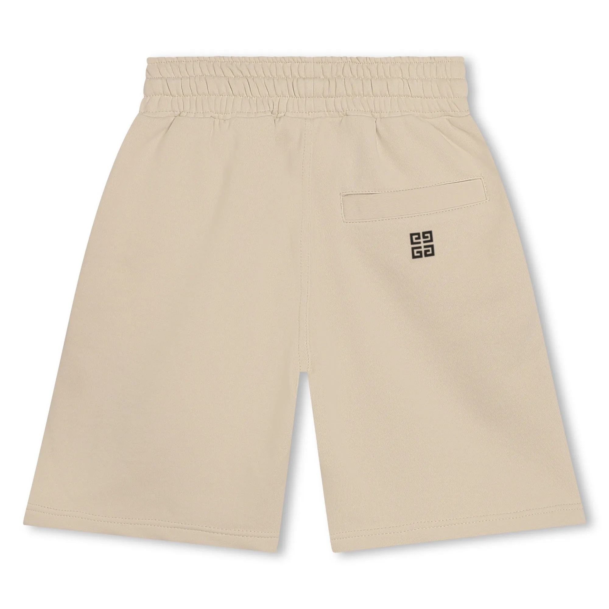 Beige Cotton Varsity Shorts
