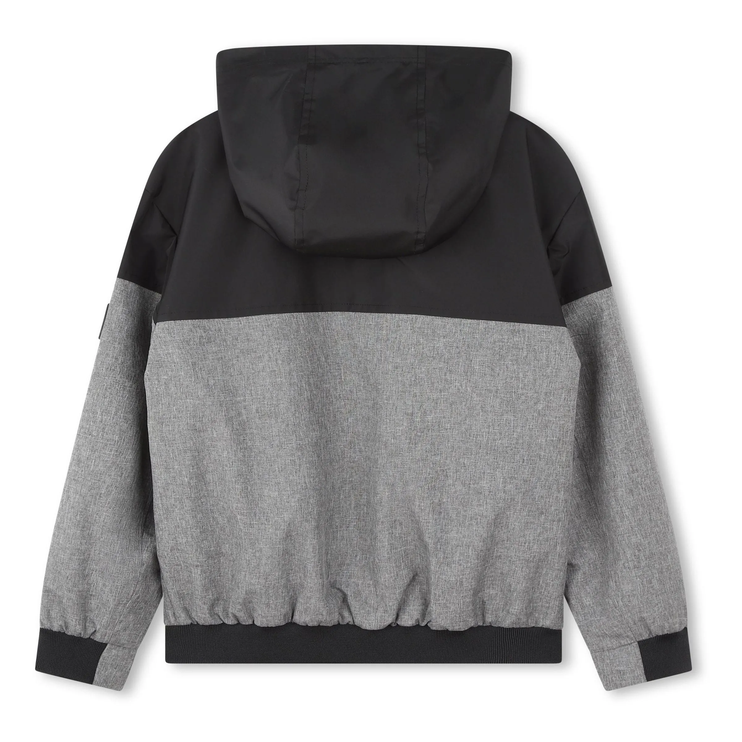 Black Chevron Hooded Windbreaker