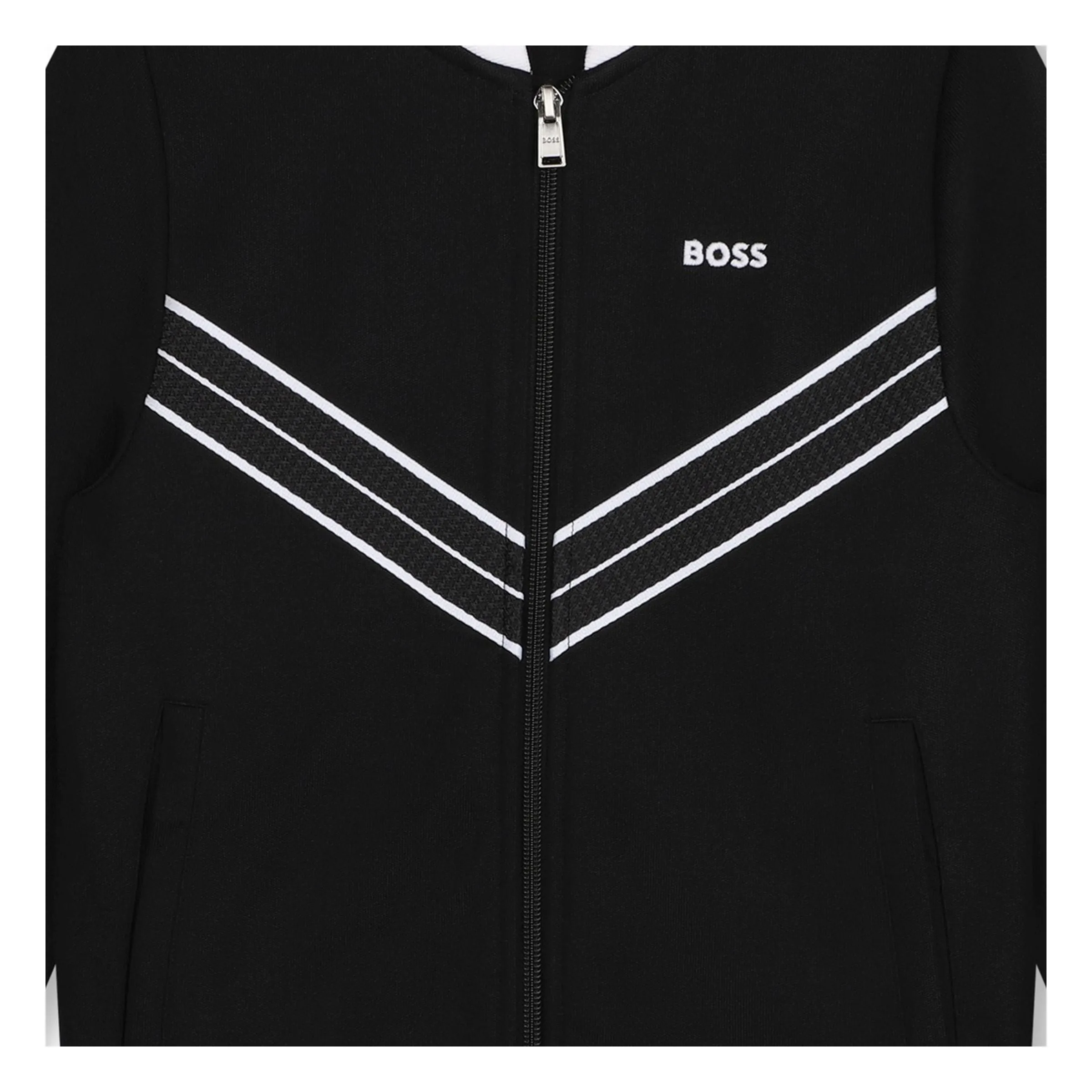 Black Chevron Zip Up Cardigan
