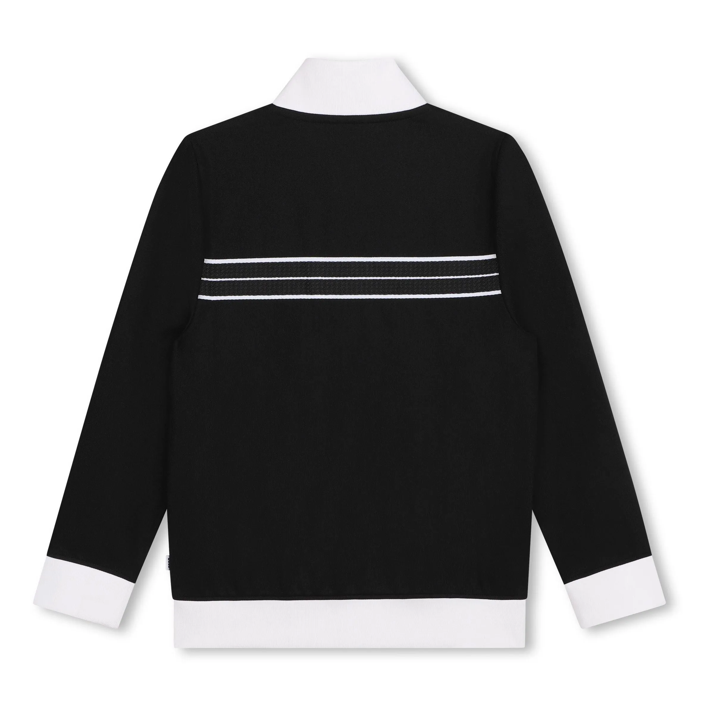 Black Chevron Zip Up Cardigan