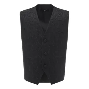 Black Paisley Print Vest and Bowtie