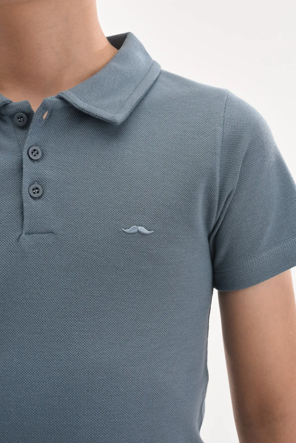Blue Solid Logo Polo