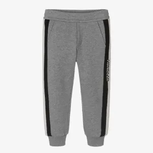 Gray Cotton Logo Joggers