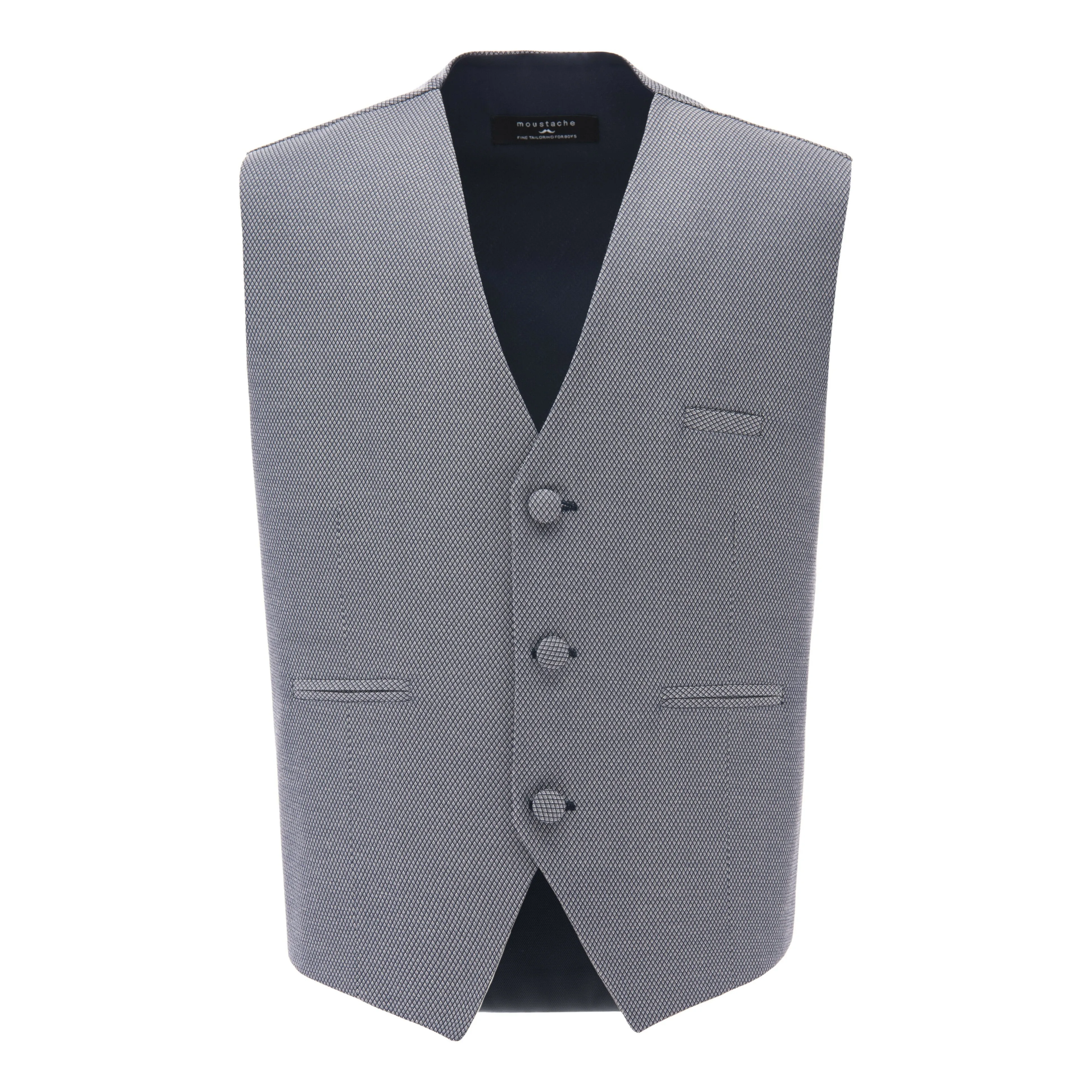 Gray Micro Print Vest & Bowtie