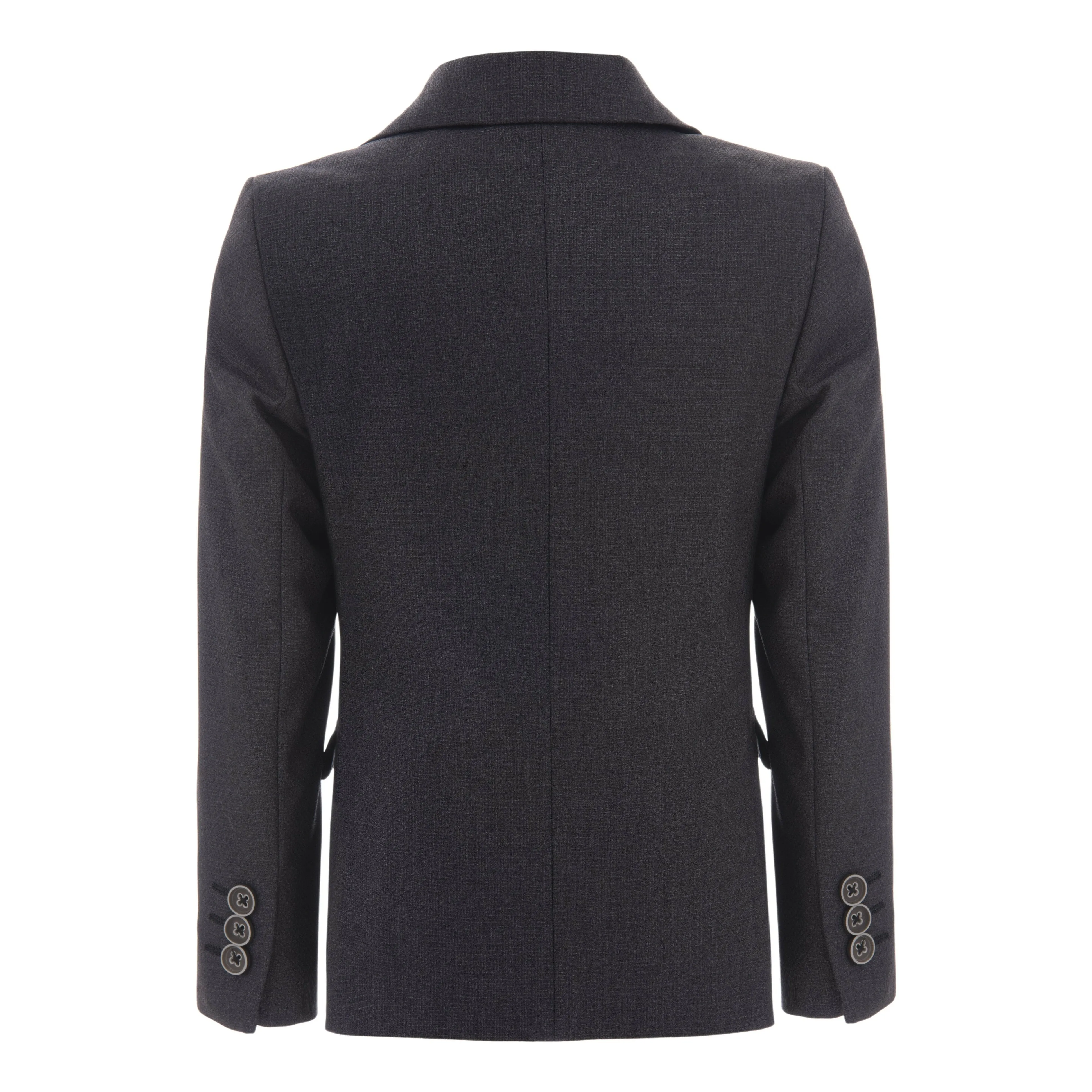 Gray Twill Peak Lapel Blazer