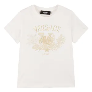 Ivory Cotton University Coral T-Shirt