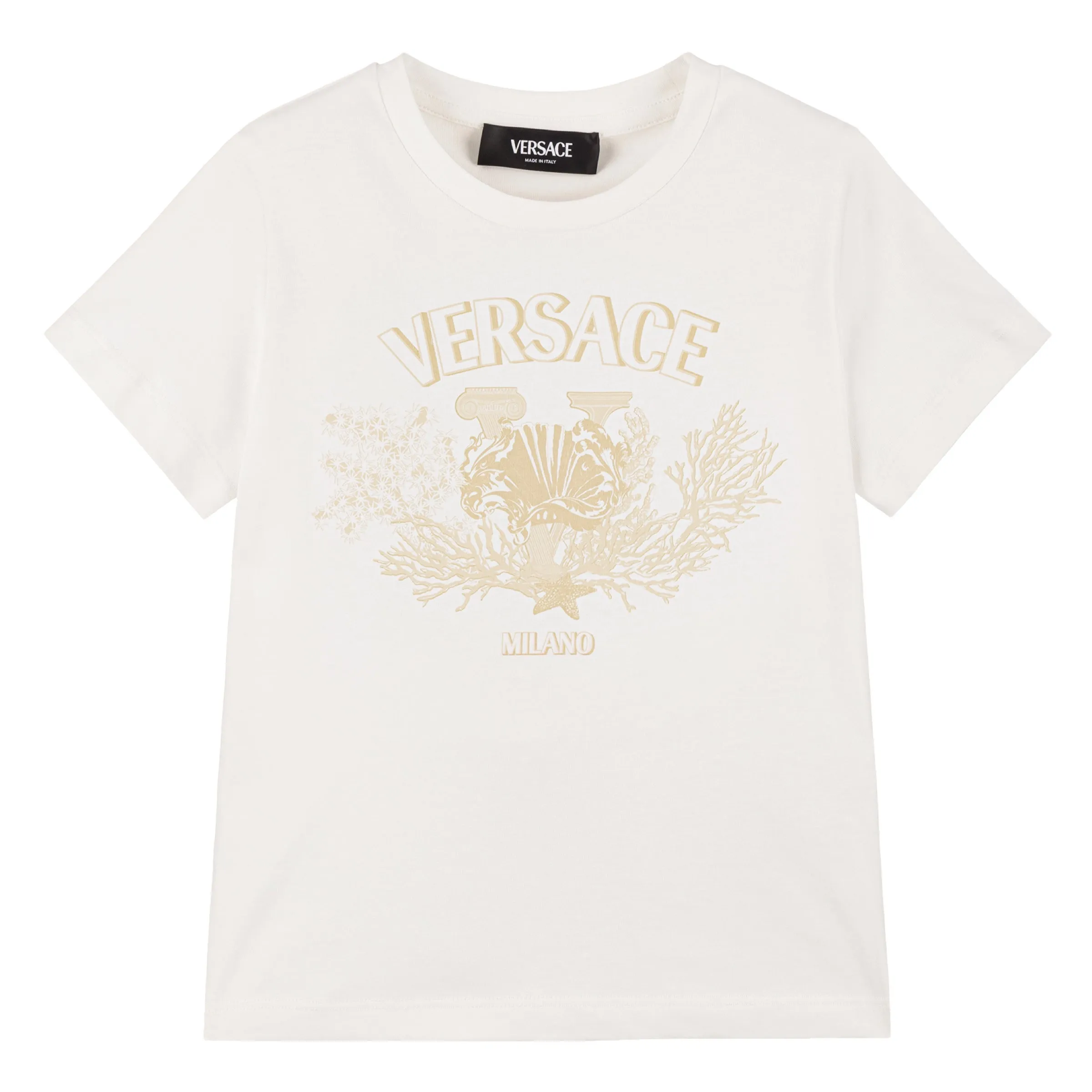 Ivory Cotton University Coral T-Shirt