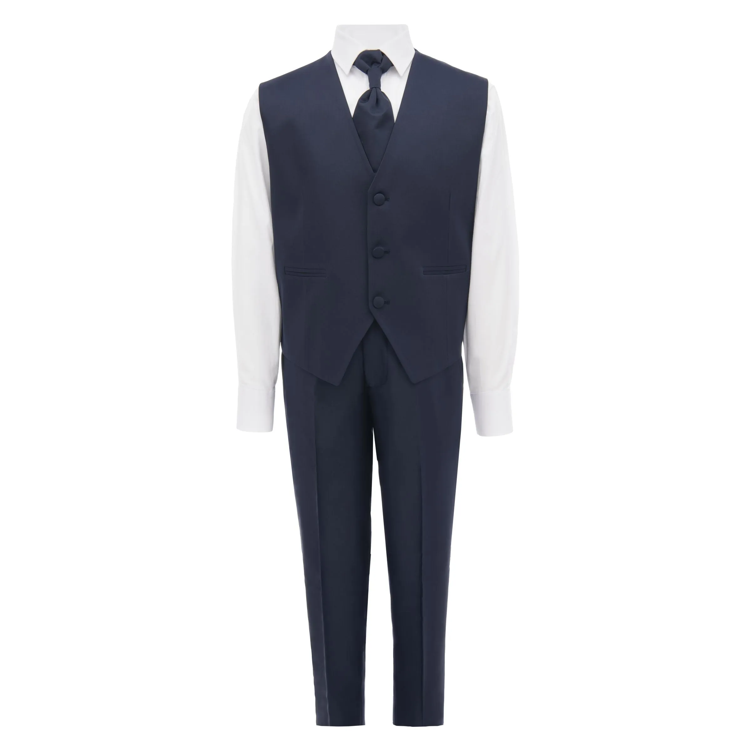 Navy 5pc Damasque Print Suit