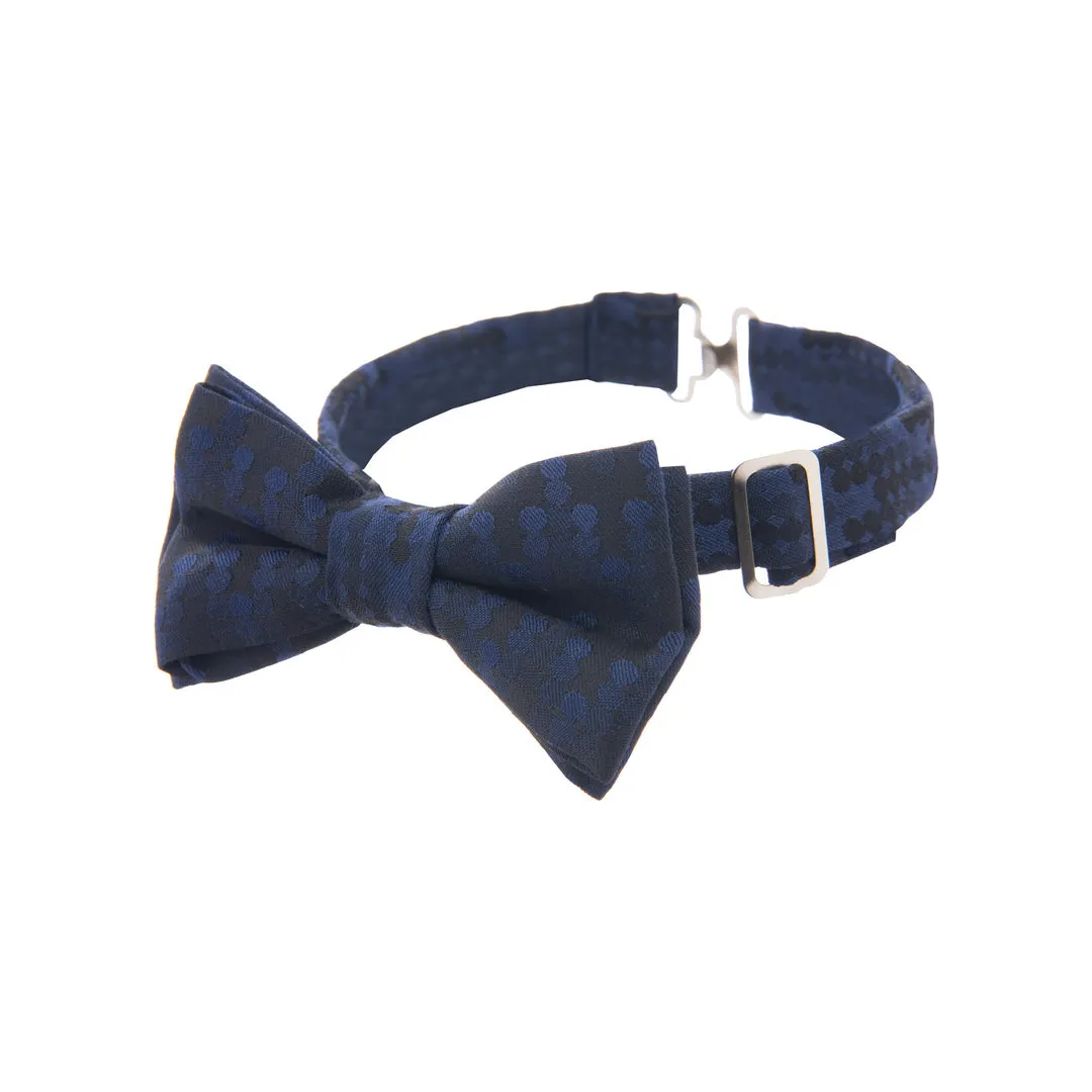 Navy Geometric Print Vest and Bowtie