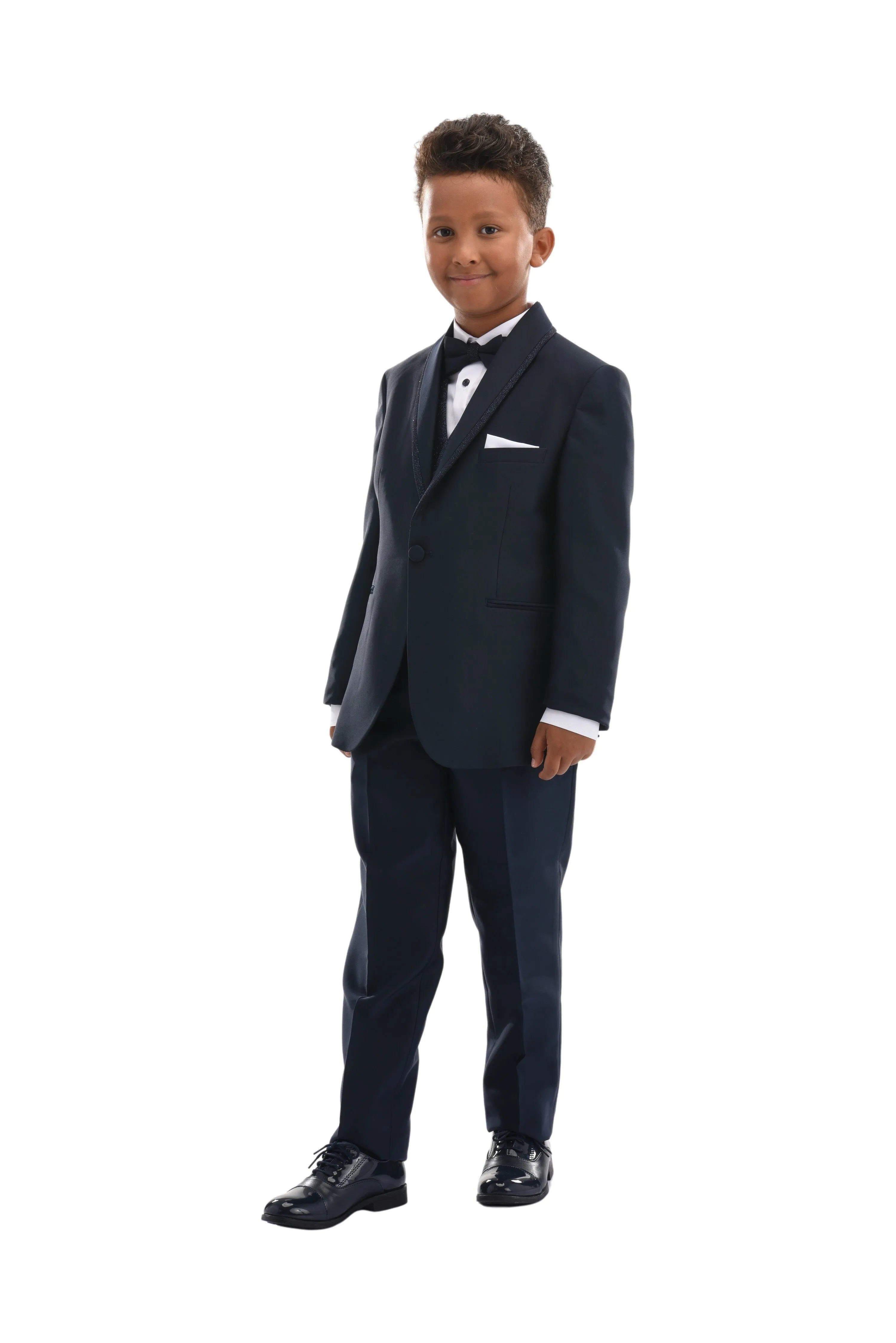 Navy Glitter Trim Suit