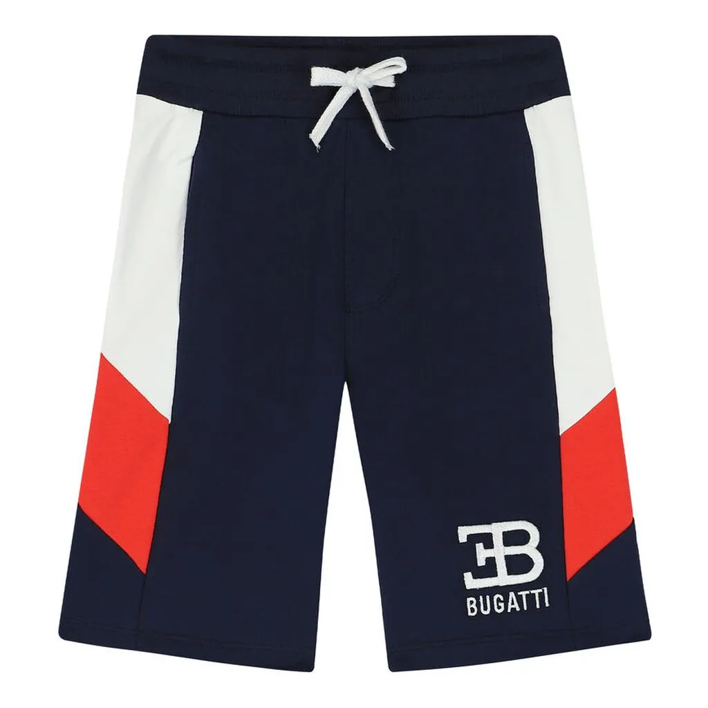 Navy Logo Side Stripe Shorts