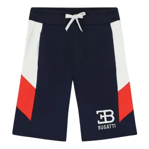 Navy Logo Side Stripe Shorts