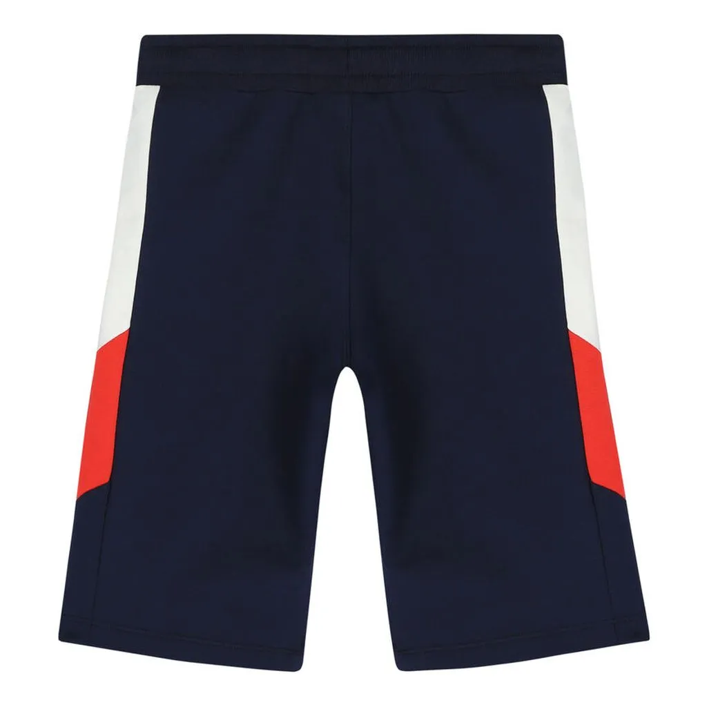 Navy Logo Side Stripe Shorts