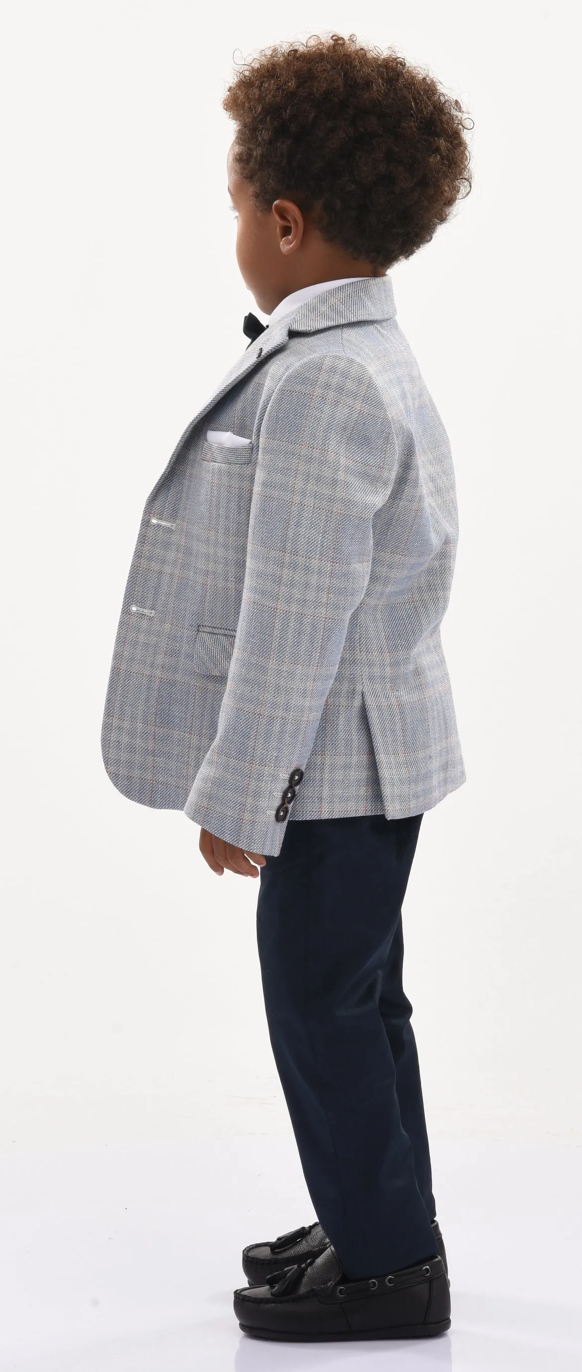 Navy Plaid Peak Lapel Suit