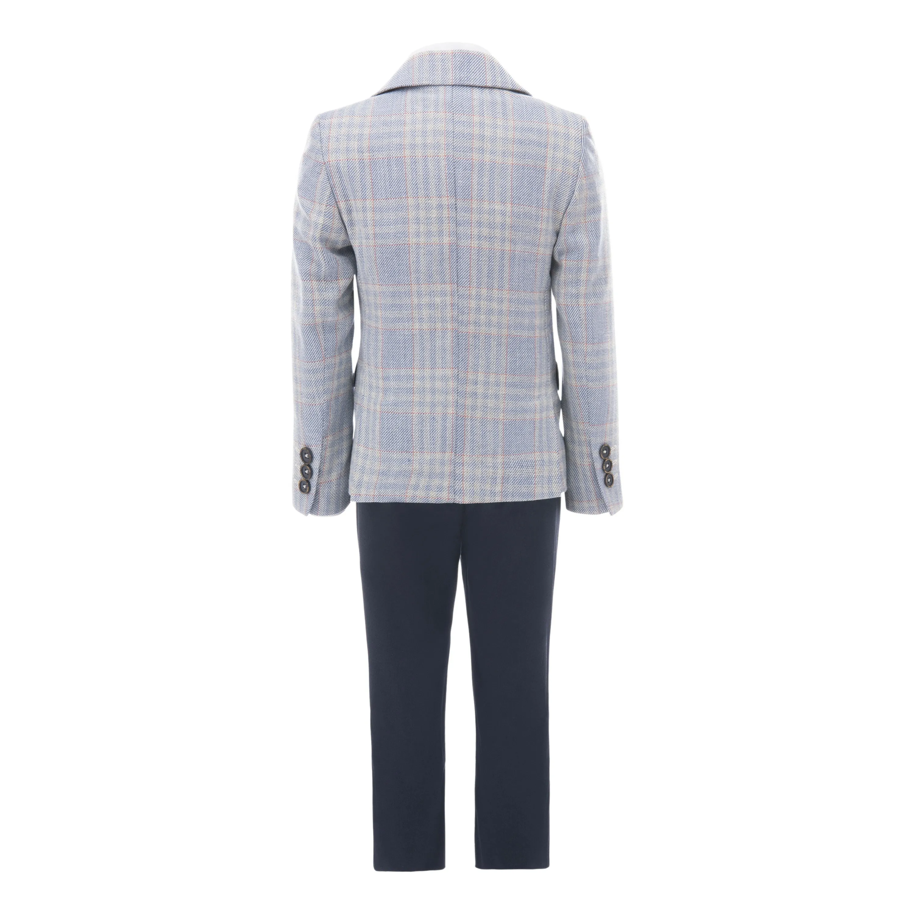 Navy Plaid Peak Lapel Suit
