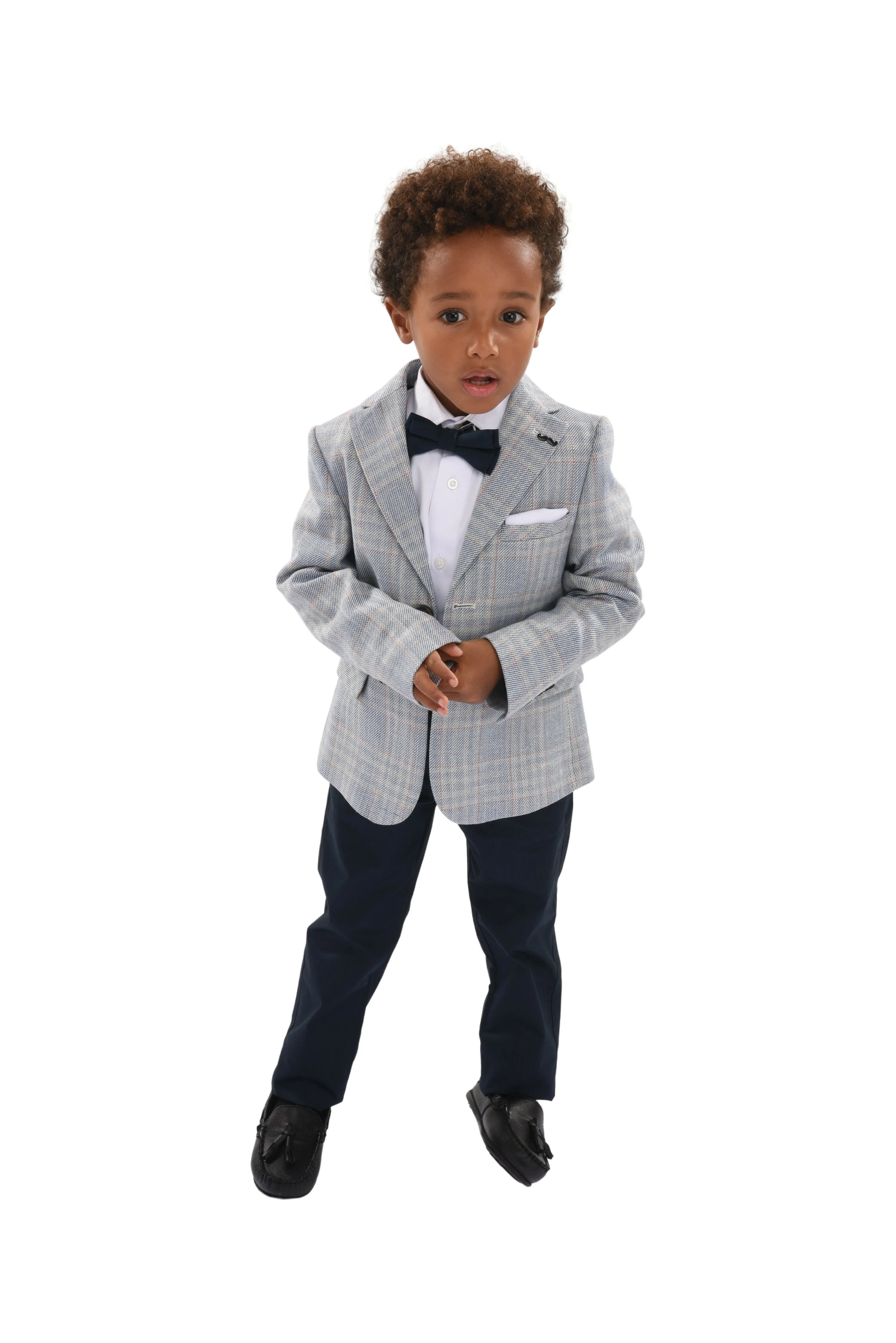 Navy Plaid Peak Lapel Suit