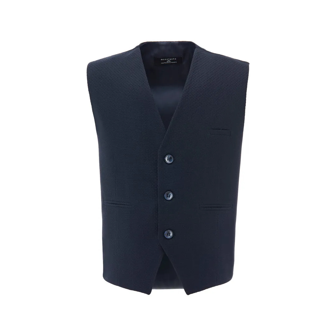 Navy Solid Vest & Bowtie