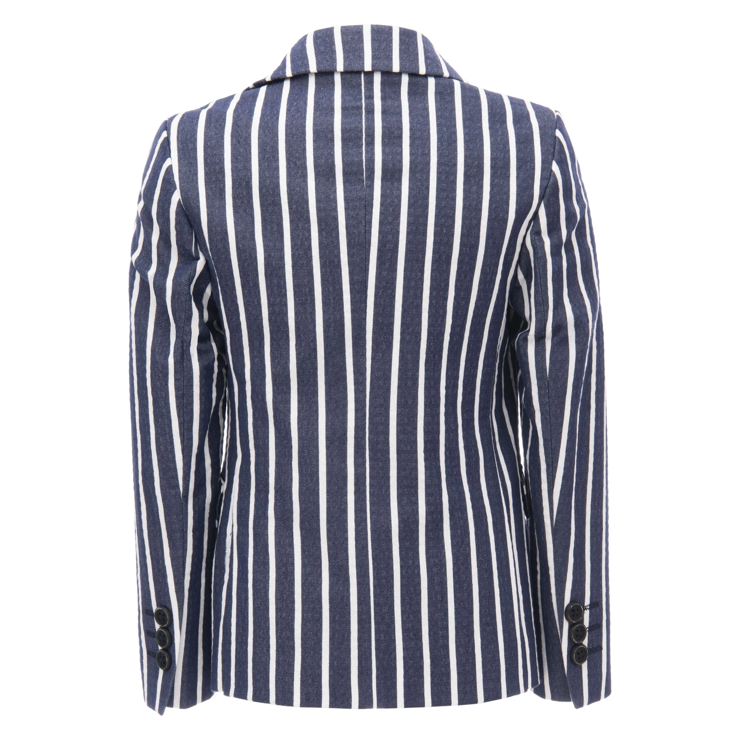 Navy Striped Peak Lapel Blazer