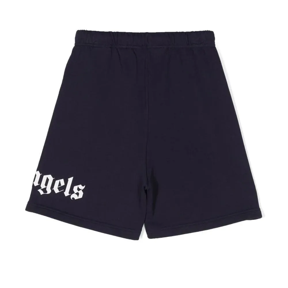 PALM ANGELS-PBCI002C99FLE0014601-CLASSIC OVERLOGO SWEAT SHORT NAVY BLUE W
