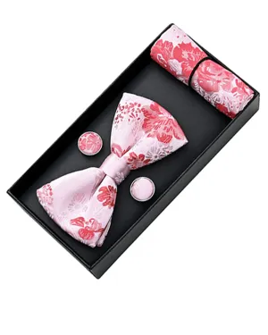Pink and Red Floral Bowtie Set