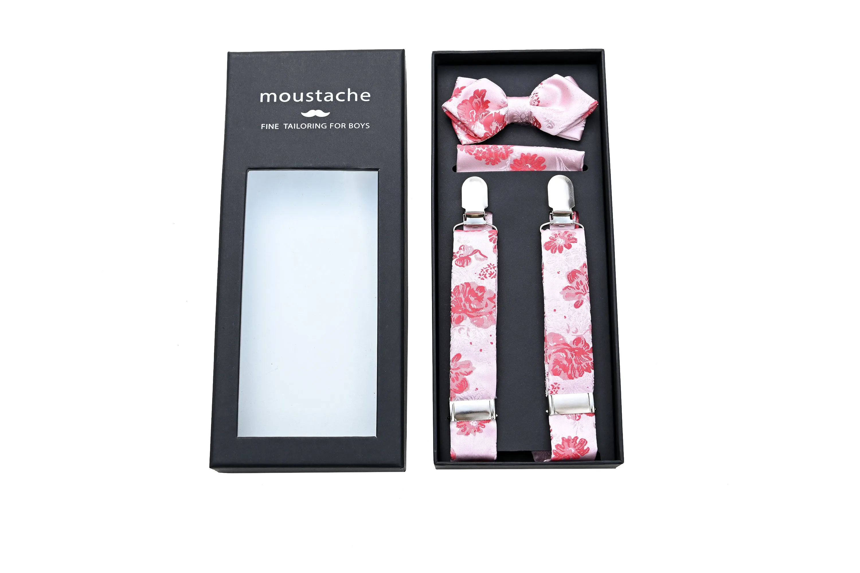 Pink and Red Floral Suspenders Set