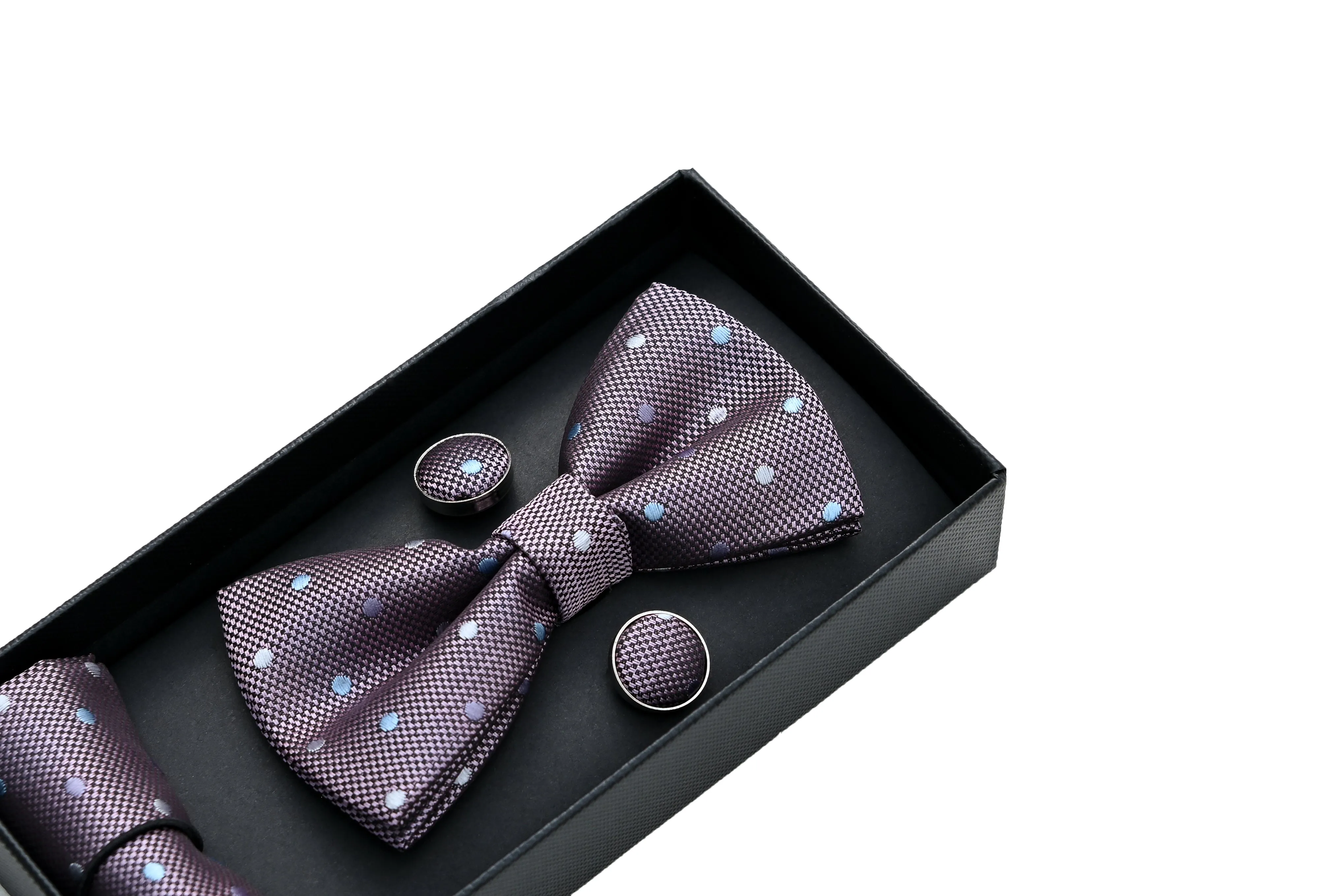 Purple Dotted Bowtie Set