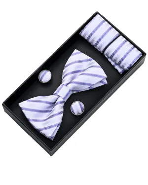 Purple Striped Bowtie Set