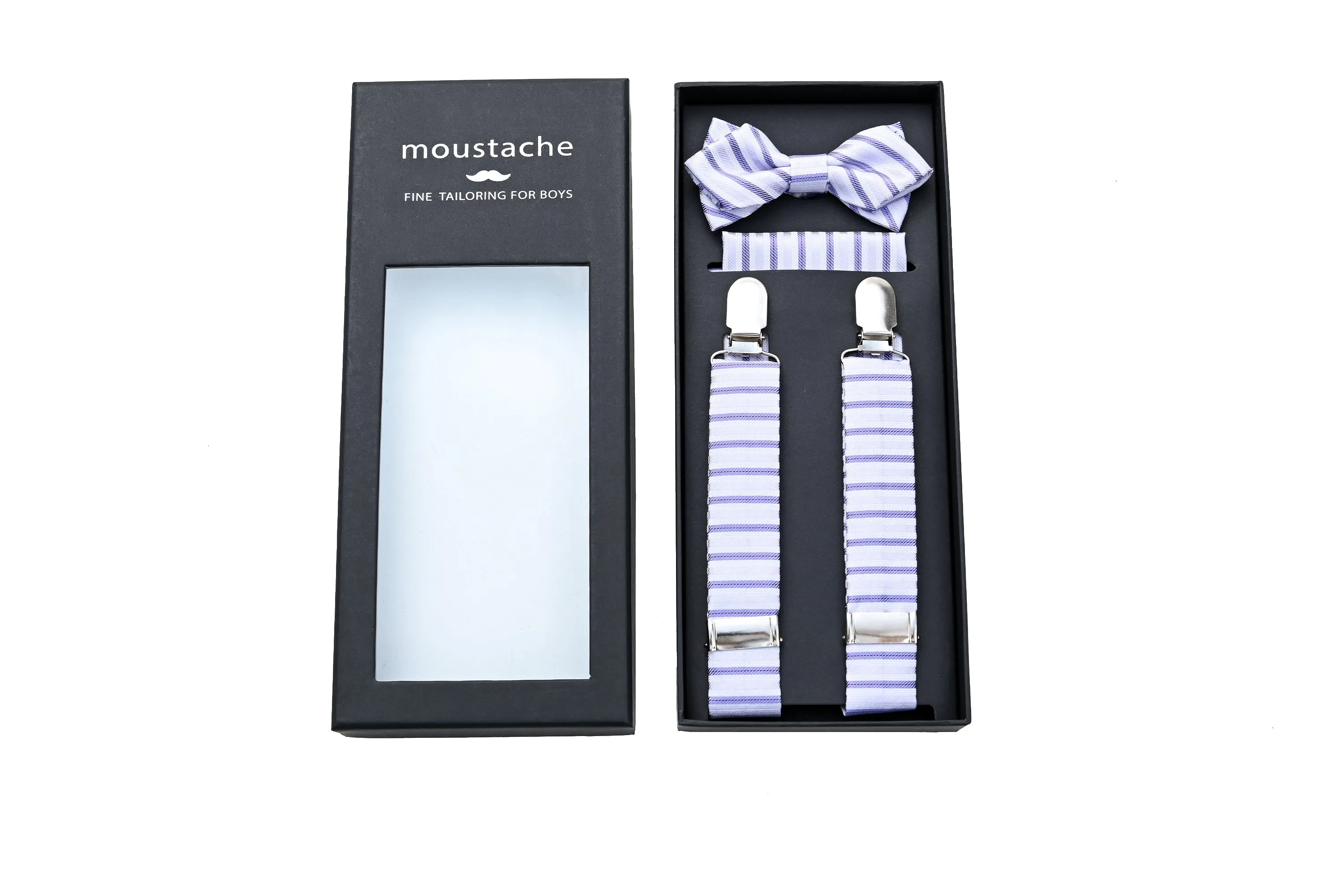 Purple Striped Suspenders Set
