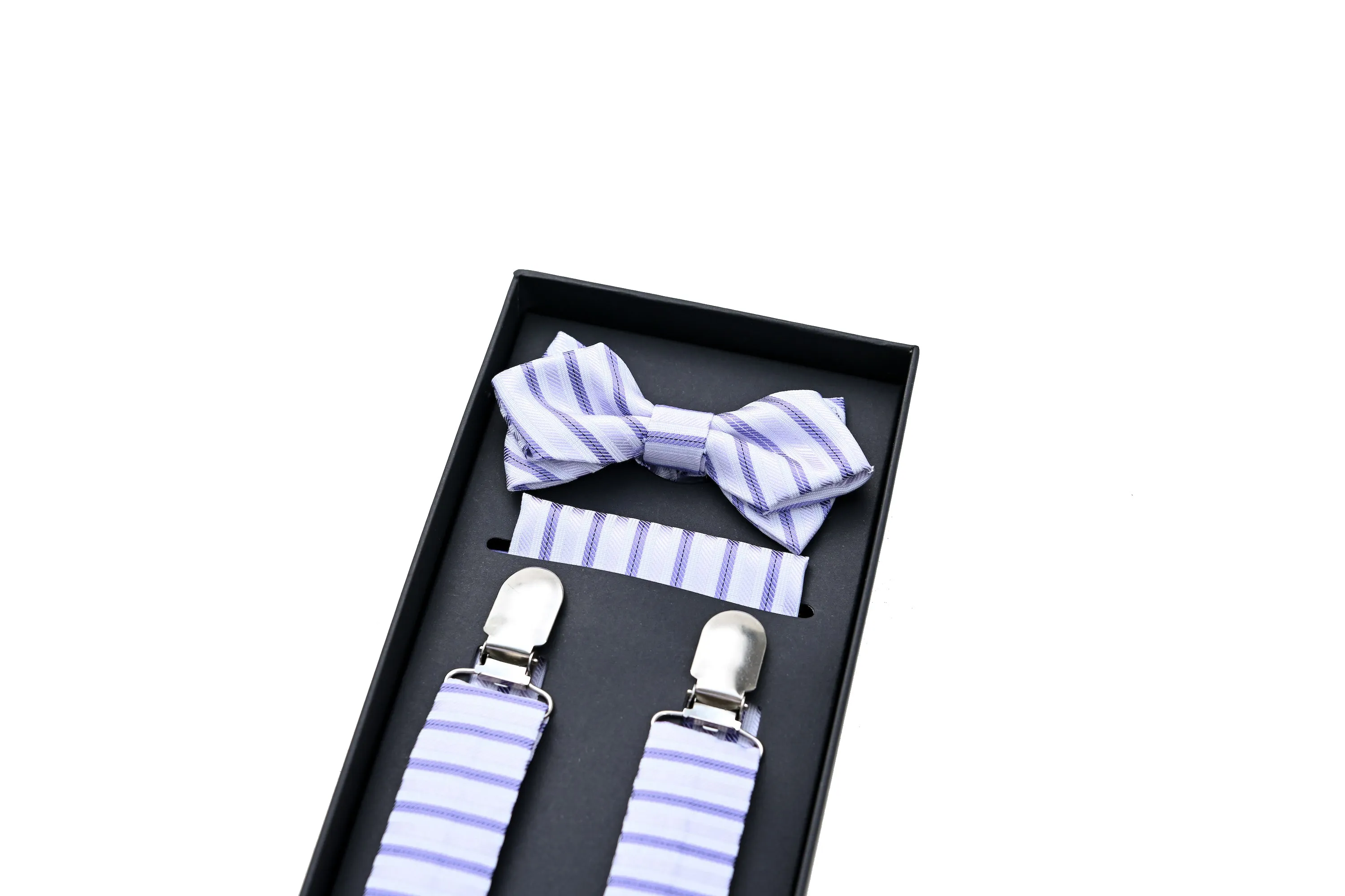 Purple Striped Suspenders Set
