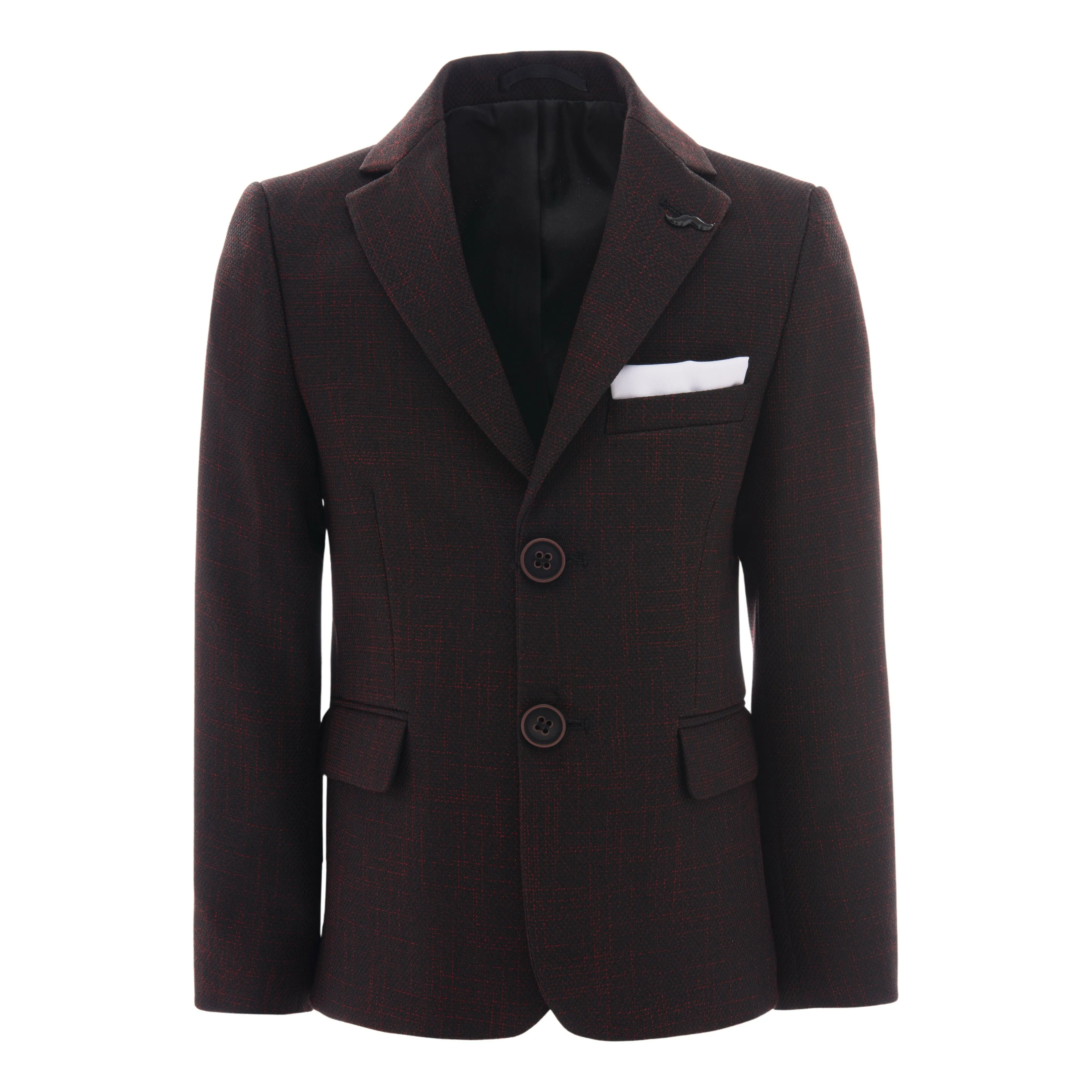 Red Bordeaux Peak Lapel Blazer