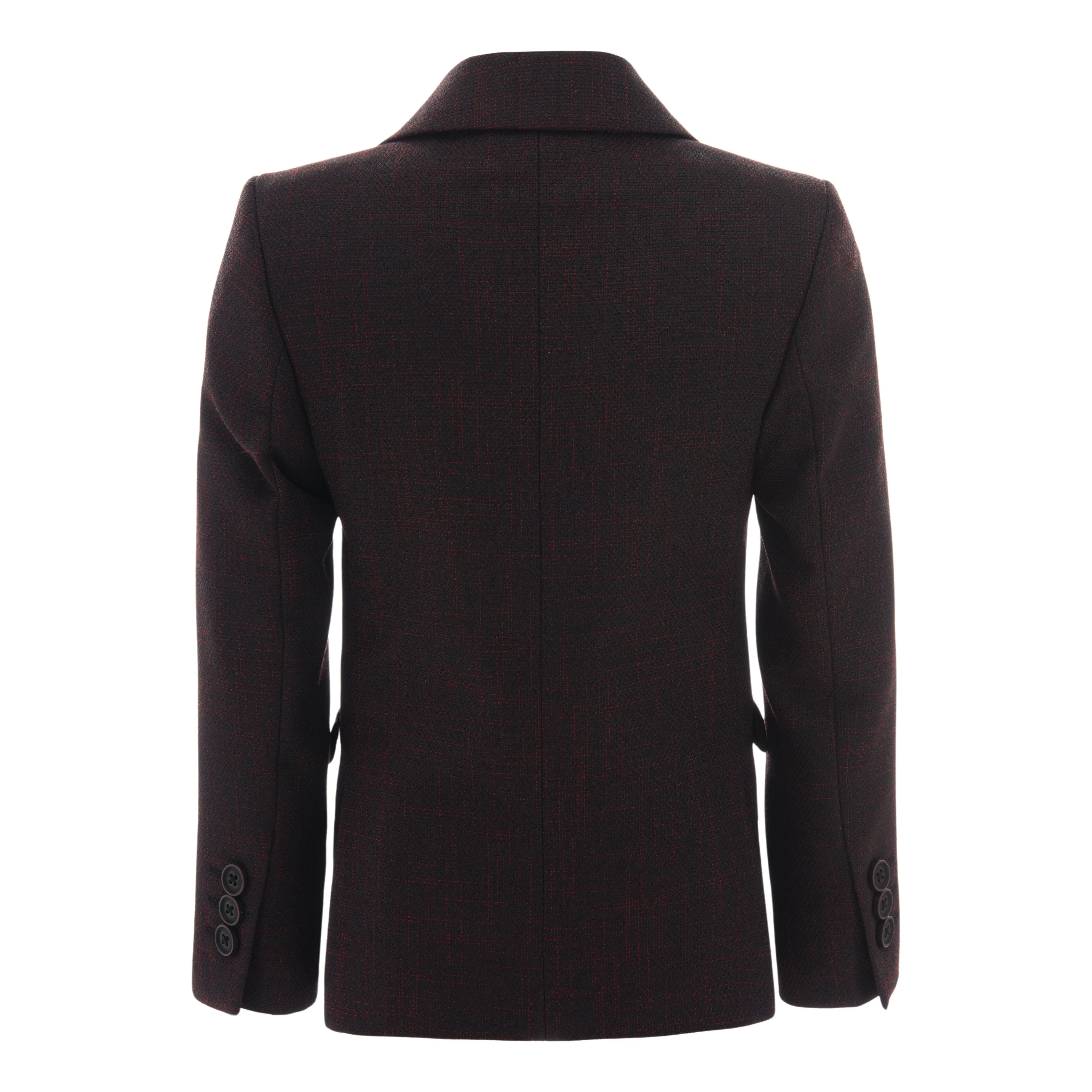 Red Bordeaux Peak Lapel Blazer