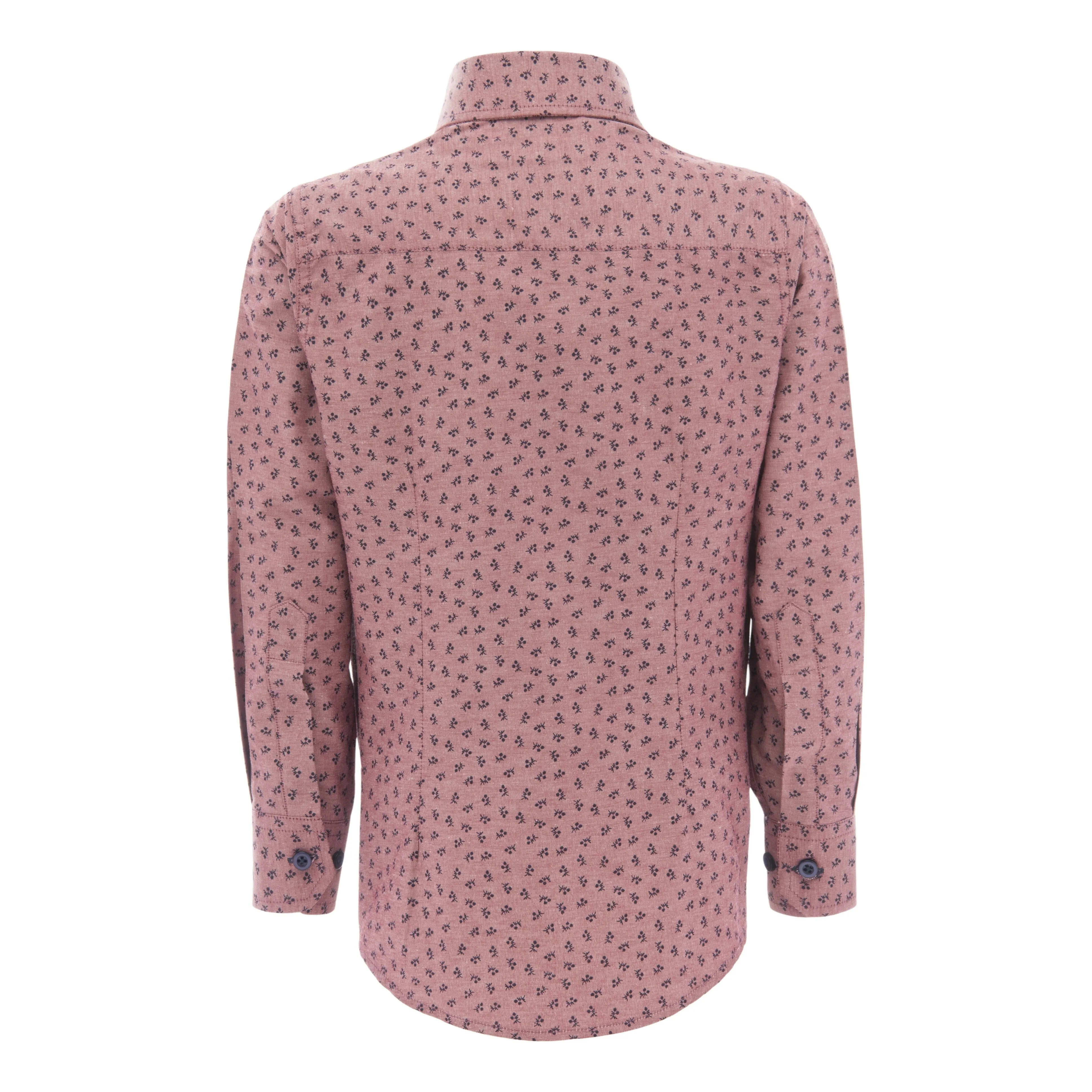 Red Dandelion Print Dress Shirt