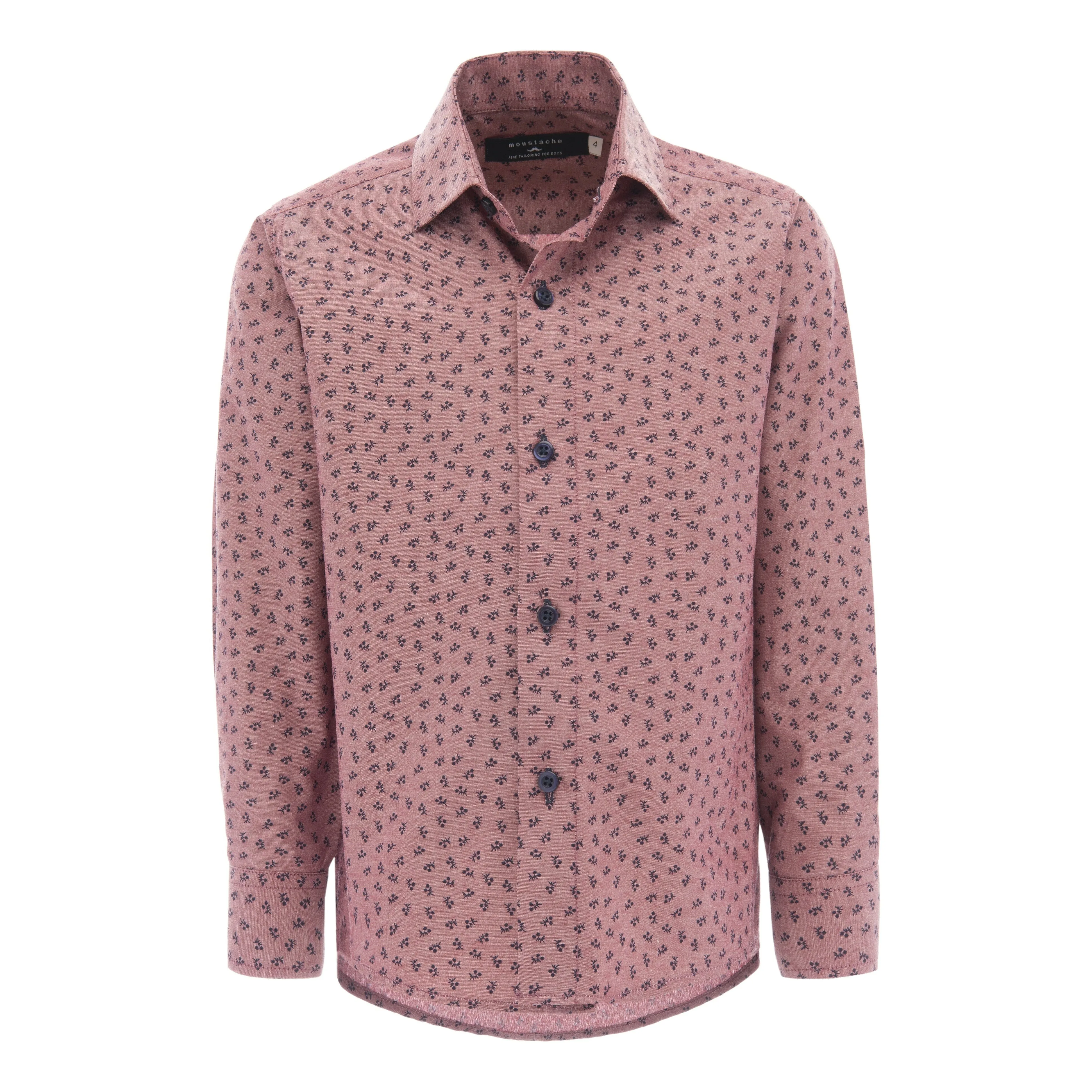 Red Dandelion Print Dress Shirt