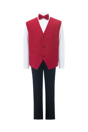 Red Lachlan Vest Outfit Set