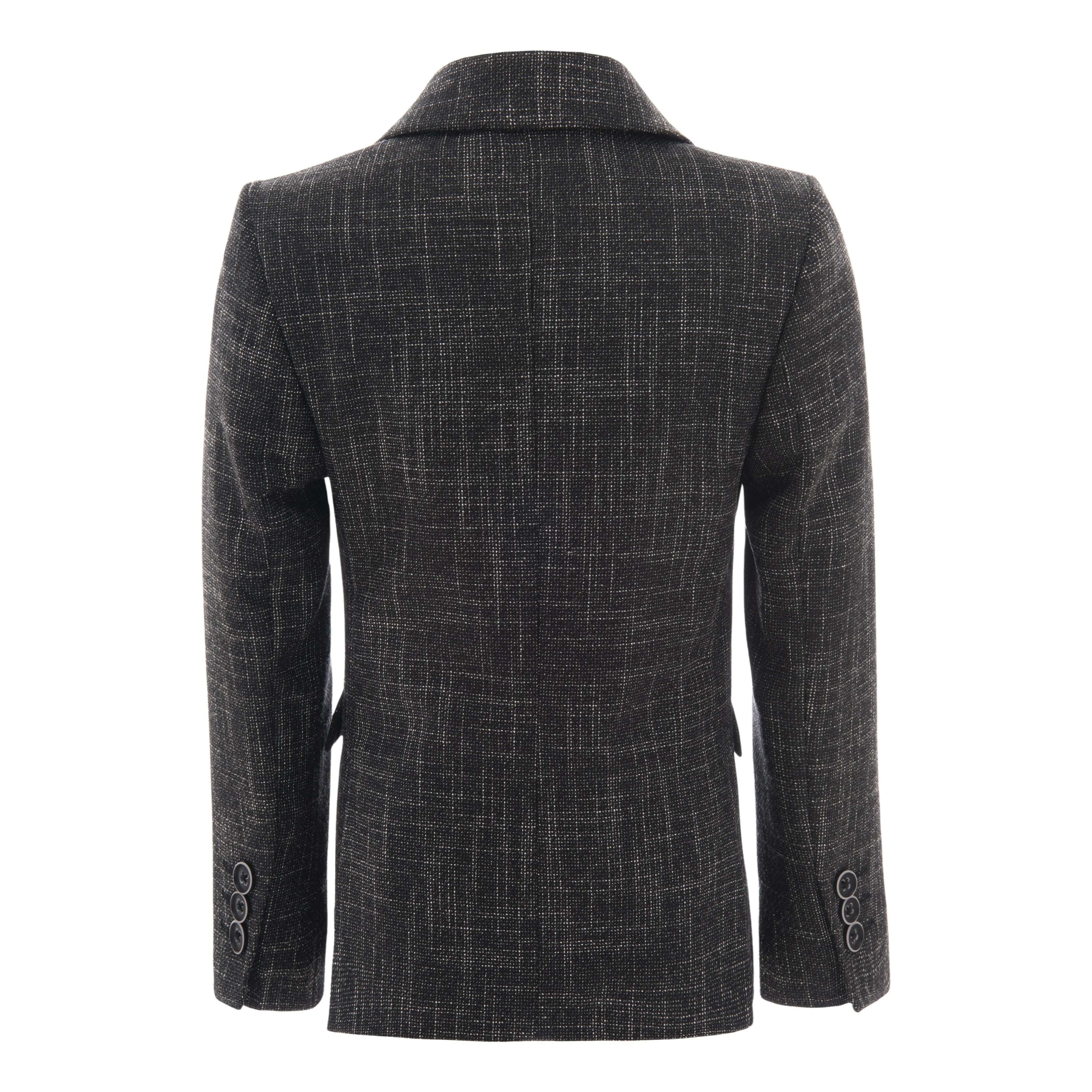 Smoky Gray Peak Lapel Blazer