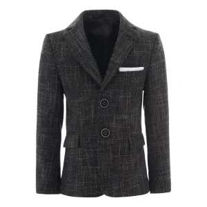 Smoky Gray Peak Lapel Blazer