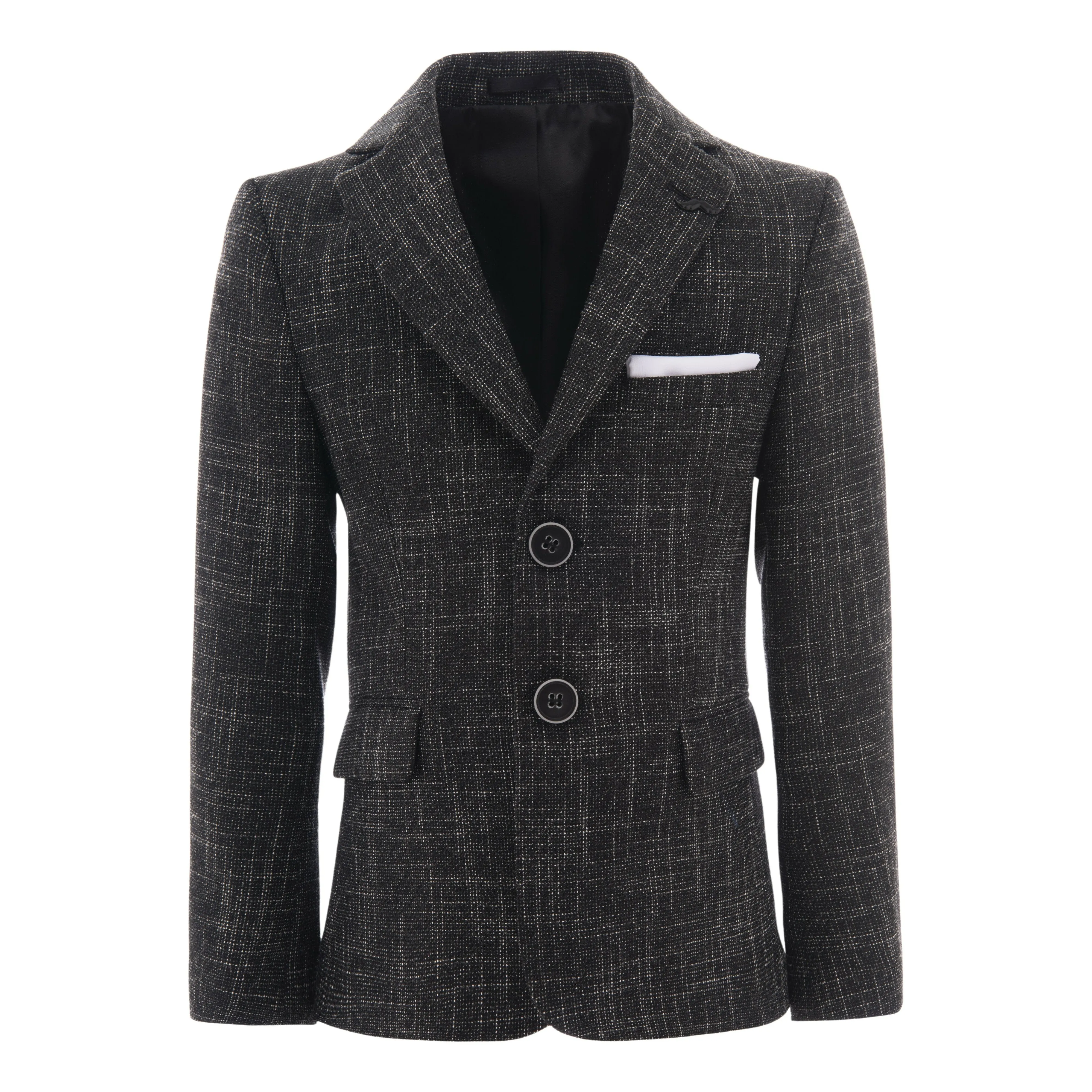Smoky Gray Peak Lapel Blazer