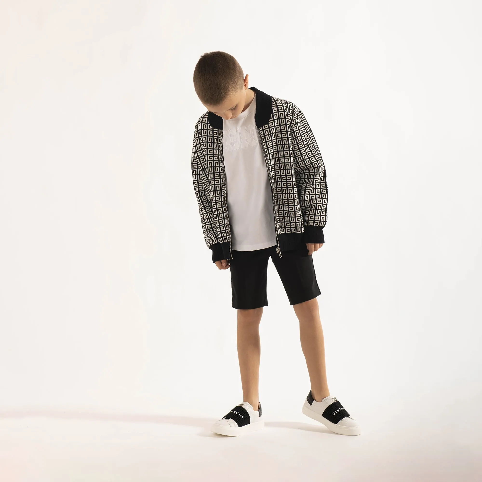 White & Black Logo Trainers
