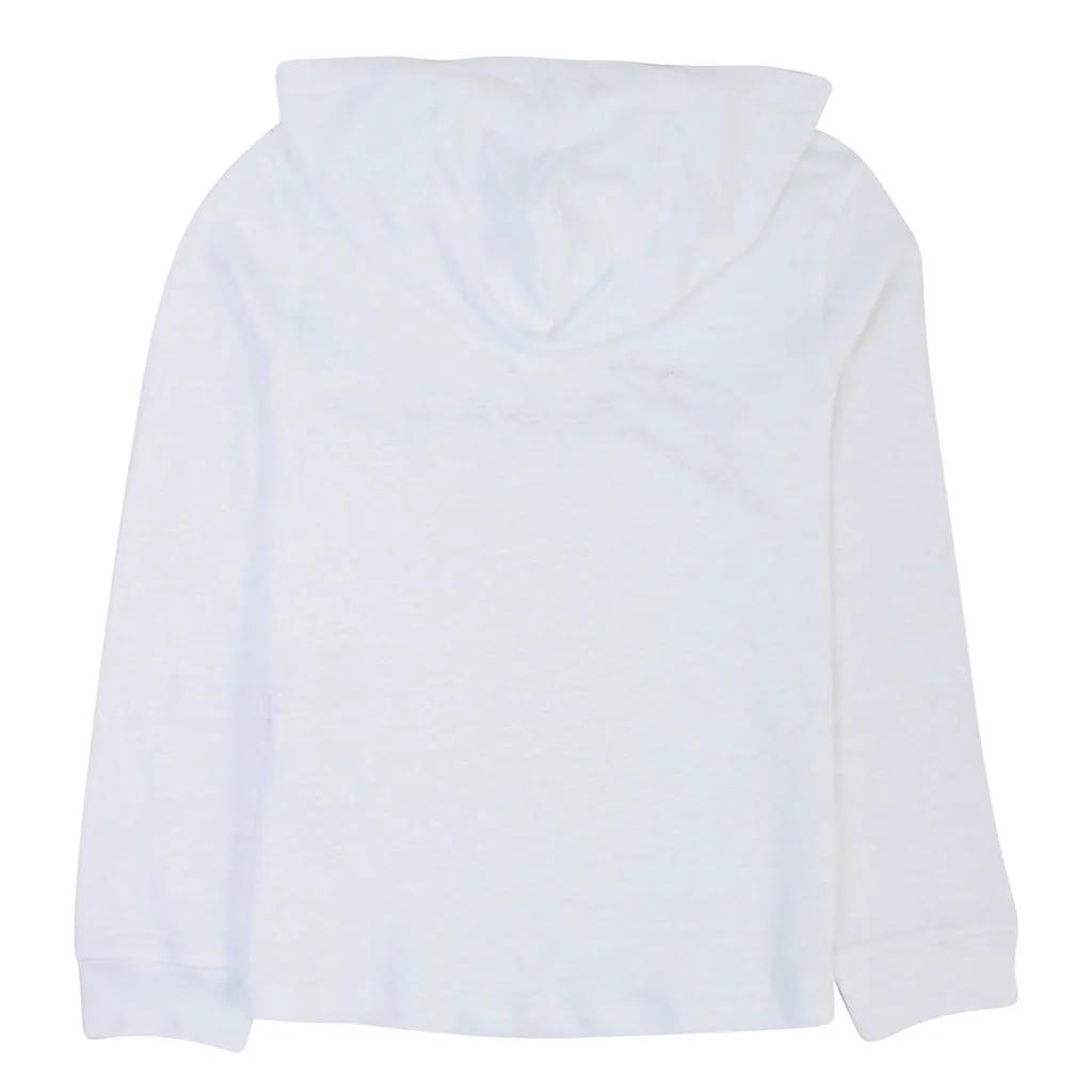 White & Gold Logo Hoodie
