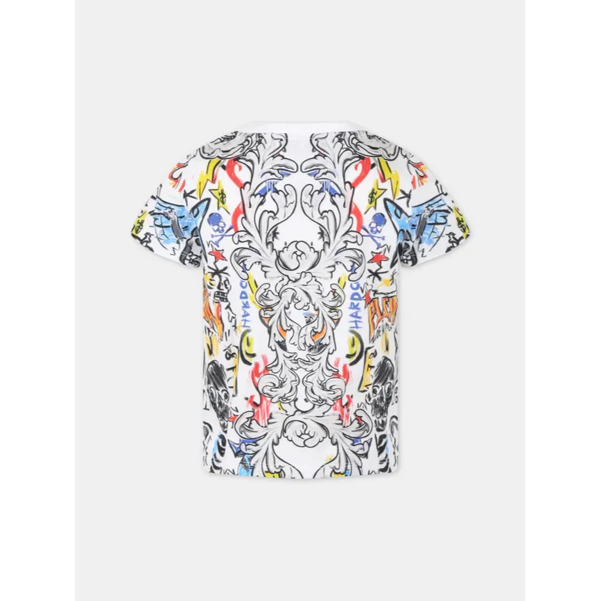 White Graphic Print T-Shirt