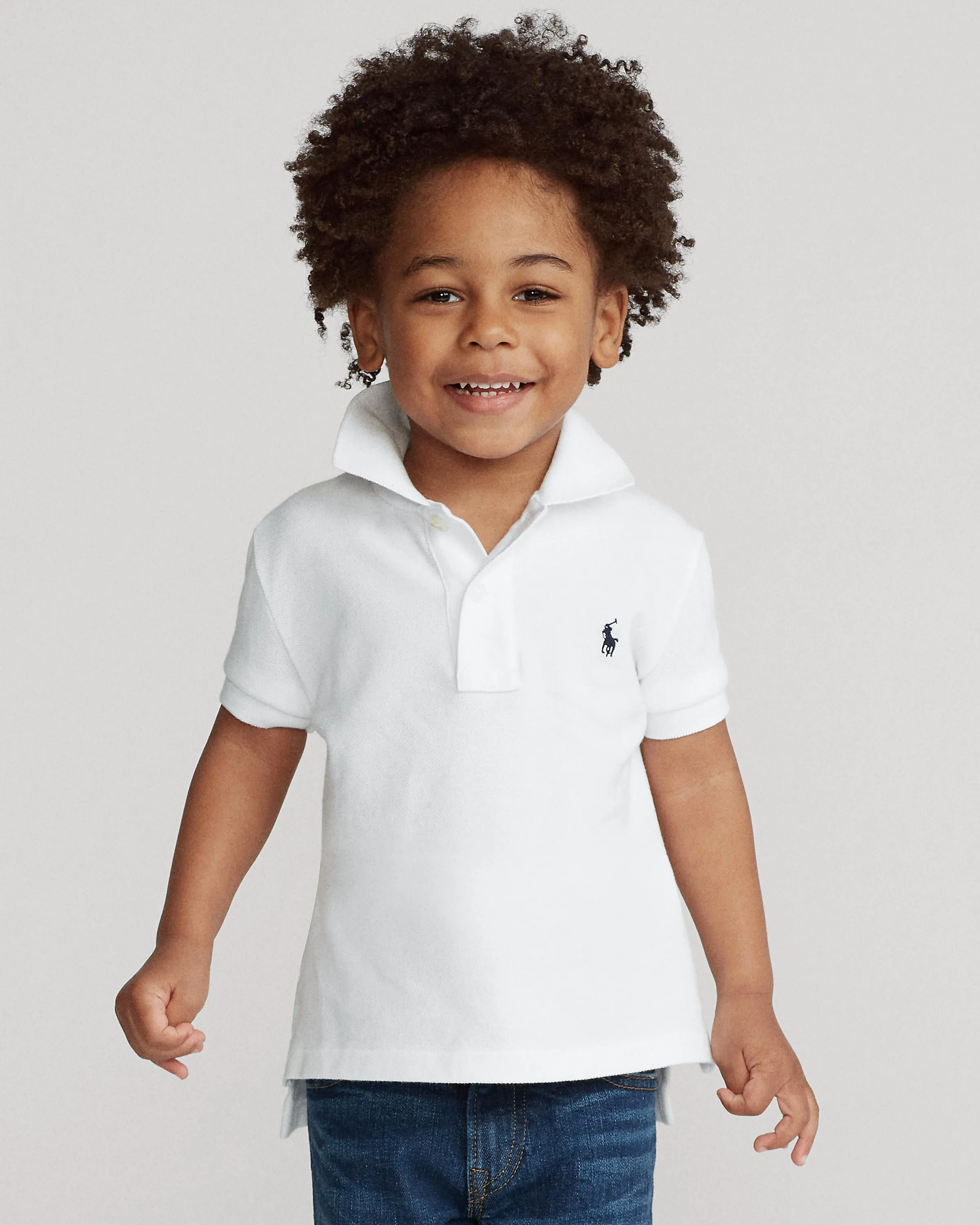 White Logo Polo