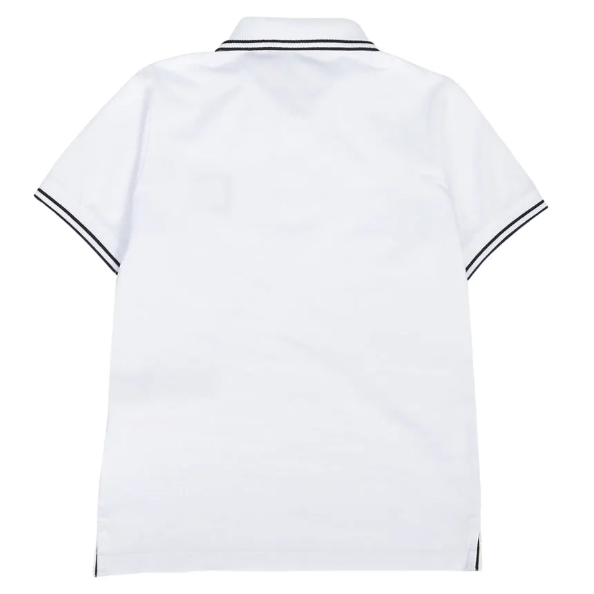 White Logo Polo