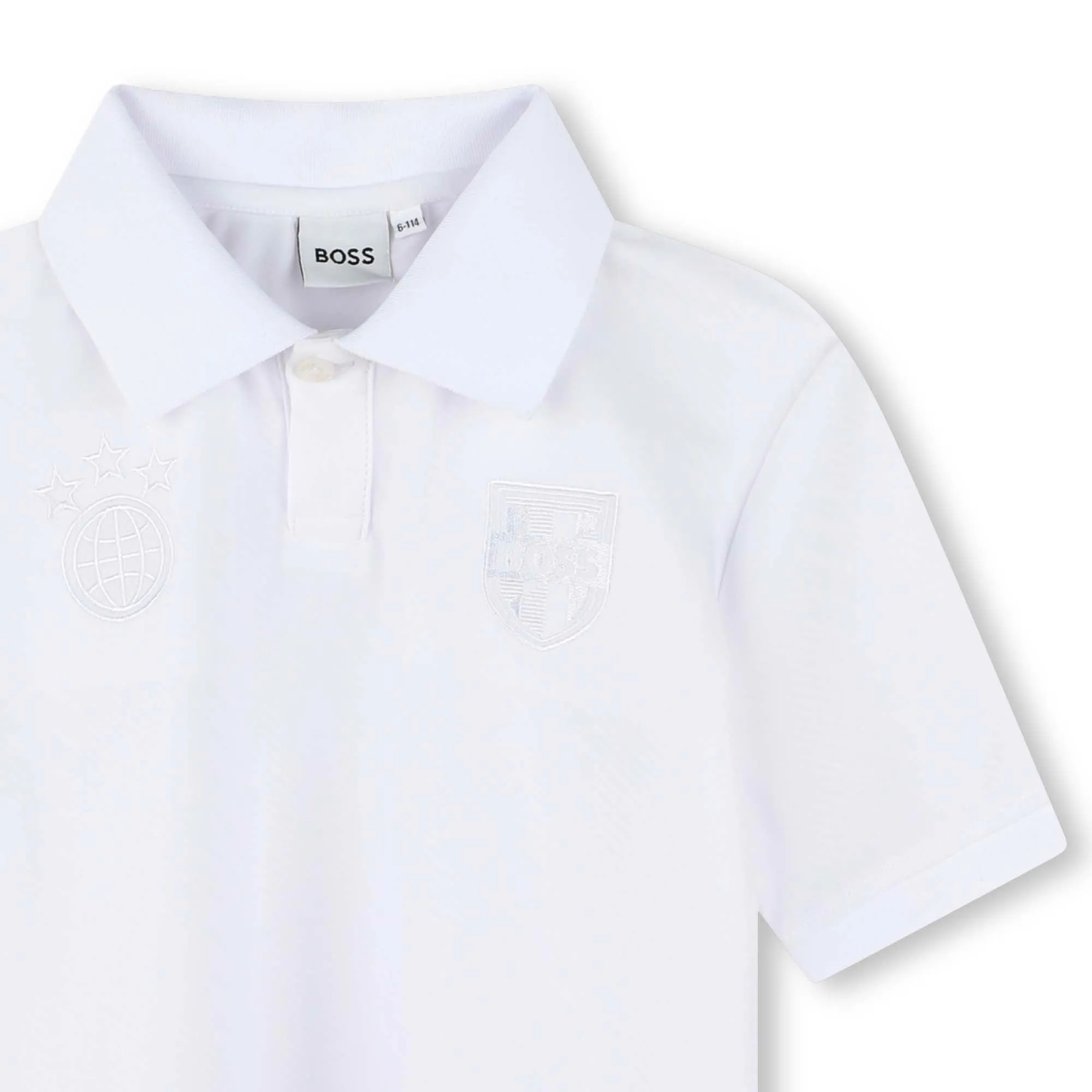 White Logo Polo