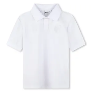 White Logo Polo