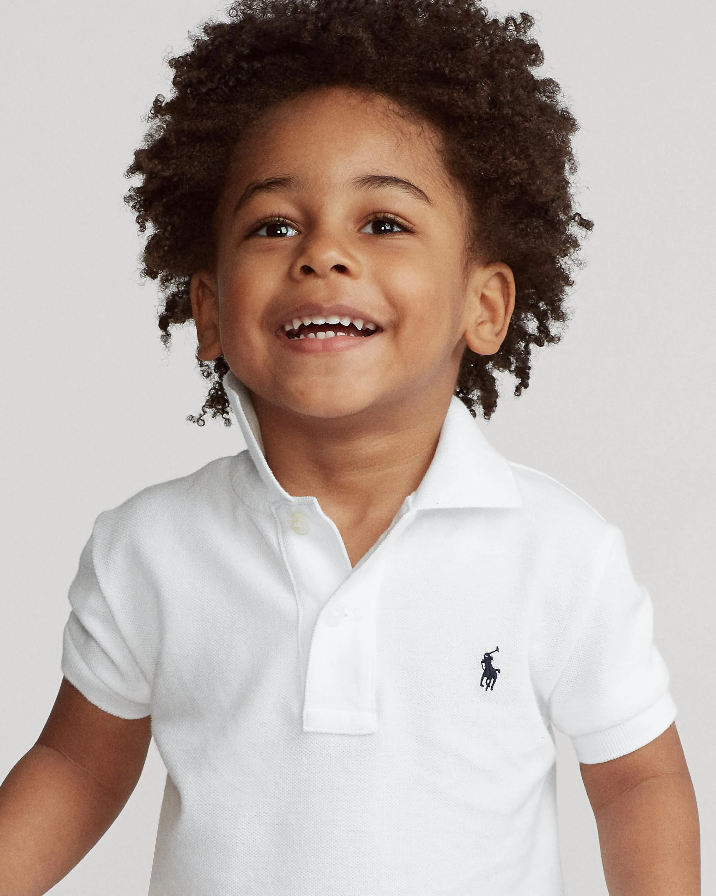 White Logo Polo