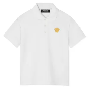 White Logo Polo