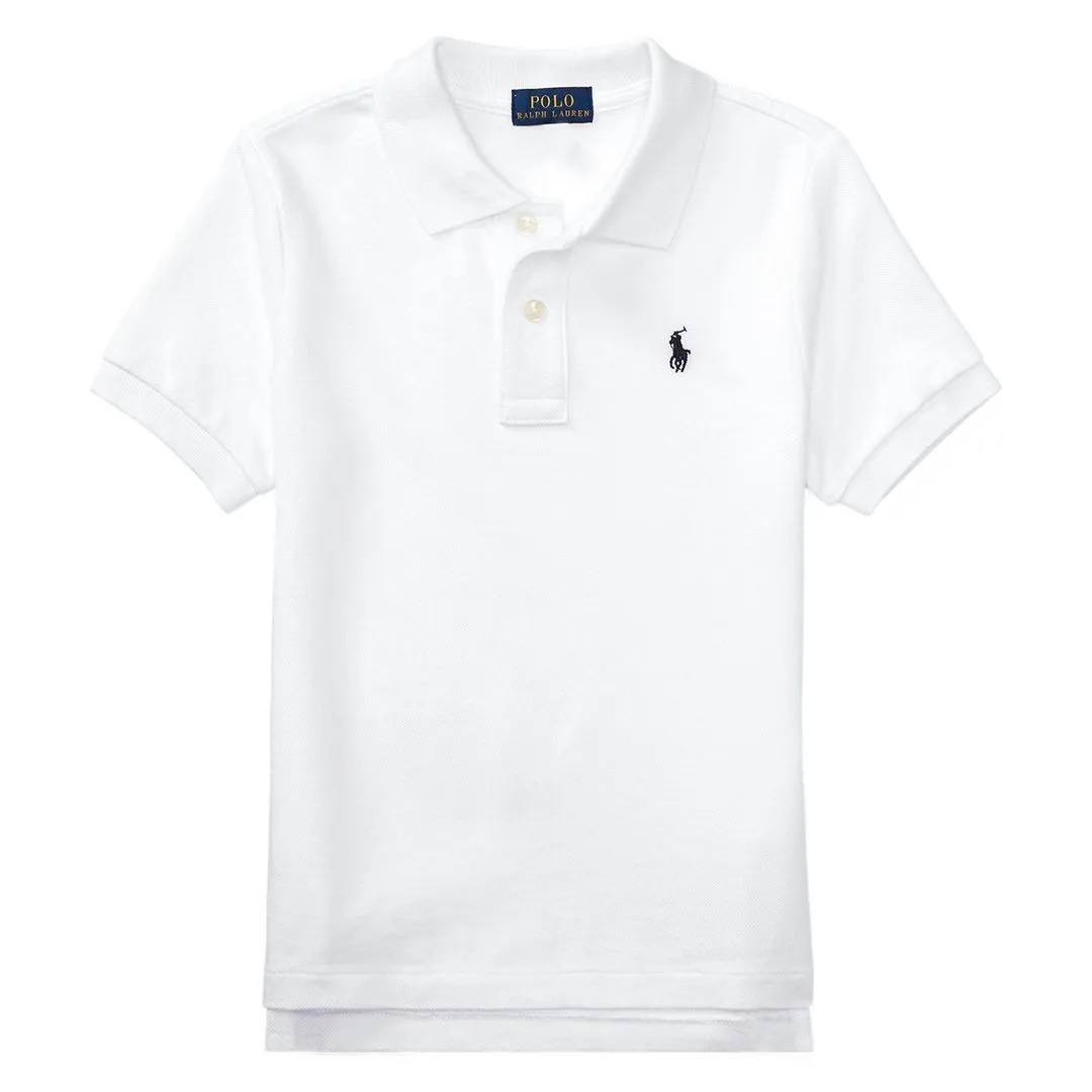 White Logo Polo