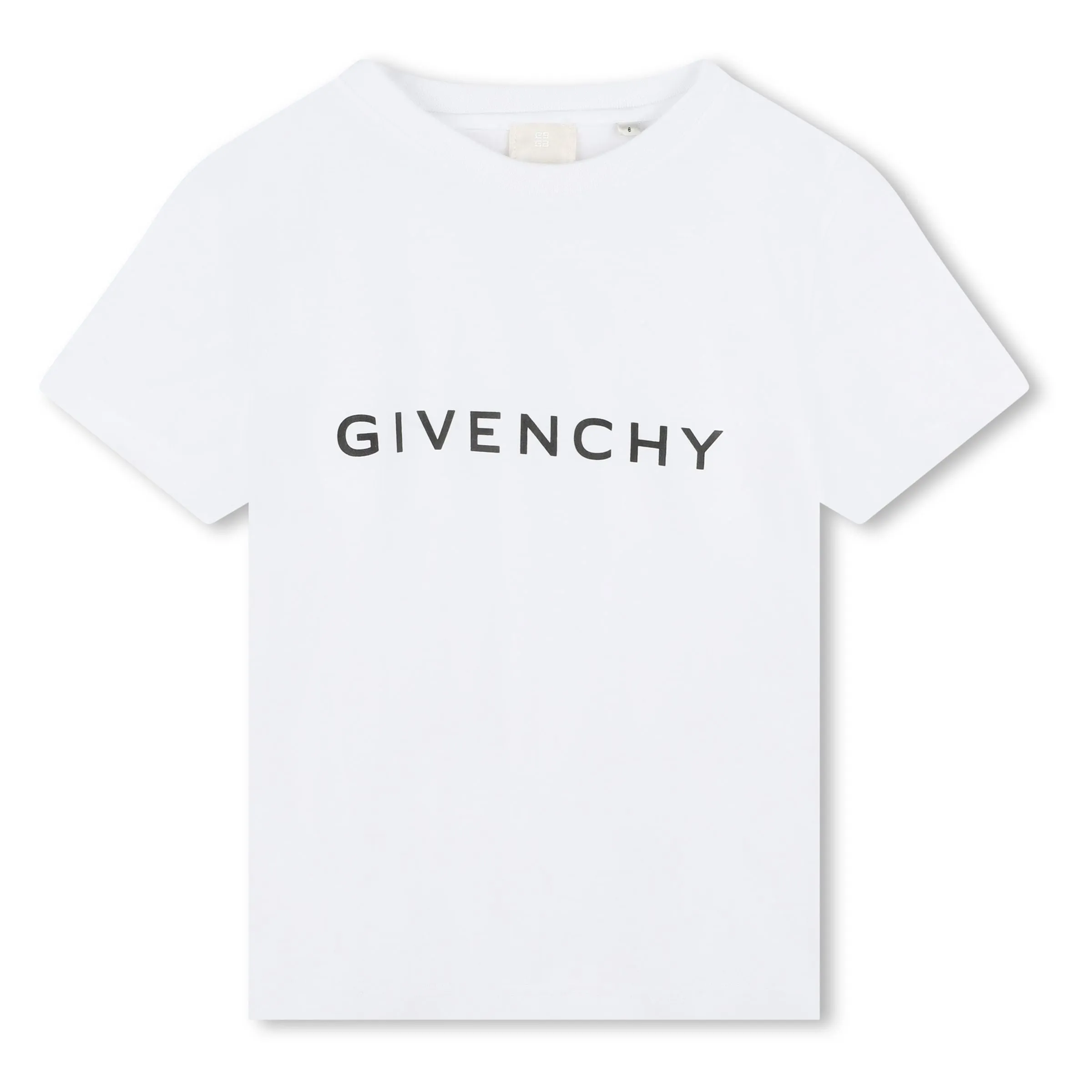 White Logo Print Cotton T-Shirt