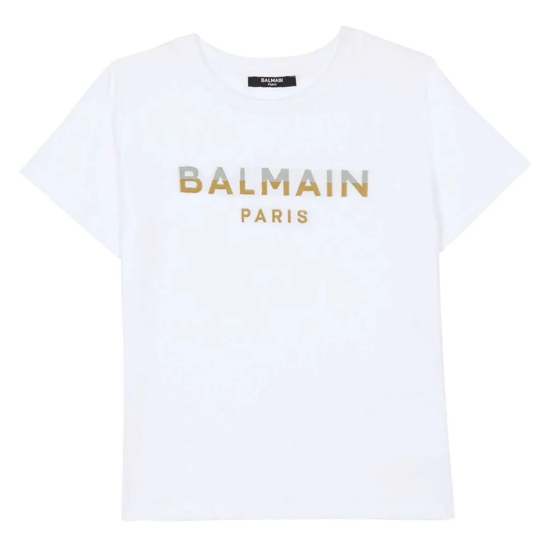 White Logo Print T-Shirt